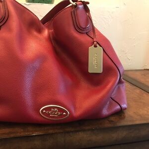 Coach Cherry Red Leather Shoulder Bag